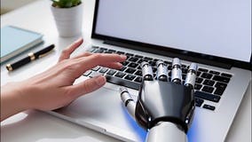 Human and Robotic Hand Typing Together on a Laptop Keyboard Stock Video - Video of intelligence, robotic: 415377207