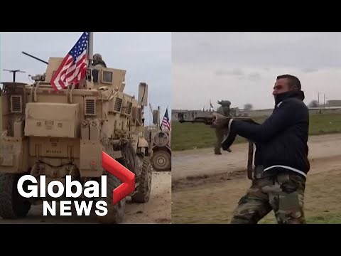 Video shows U.S. troops under fire at checkpoint in Syria during clash with locals