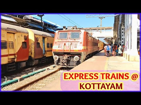 Sabari Express and Madurai Express perfect entry | Kottayam railway station