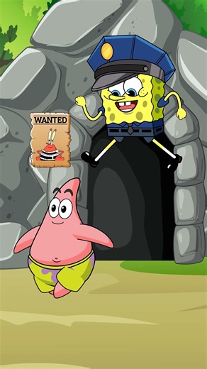 SCAN RUN CHALLENGE: Help police officer SpongeBob find the imposter Mr Krabs #shorts