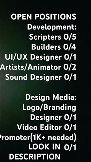 🚨 Hiring Roblox Devs VOLUNTARY Scripters, Builders, Designers Needed