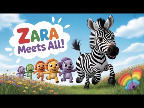 Zara the zebra Discovers Rainbow Friends! Animated Adventure