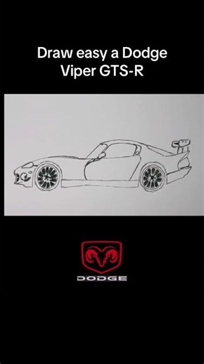 Draw easy a Dodge Viper GTS-R #shorts #automobile #dodge