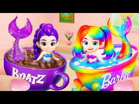 Enjoyable Making Miniature Rainbow Mermaid Princess Cake 🌈🧜🏻‍♀️ Cool Cake DIY by Tiny Joy Bakes 💖