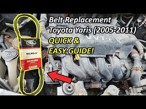 How to Replace SERPENTINE BELT - Toyota Yaris (2005 - 2011)