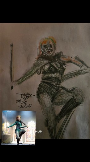 My drawing of the beautiful violin queen Lindsey Stirling at the And Beyond Festival