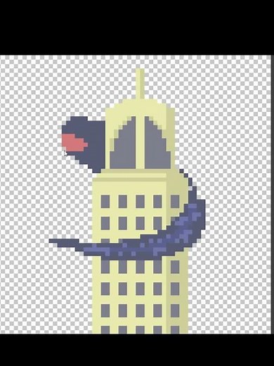 Godzilla 1998 Pixel Art Speed Draw