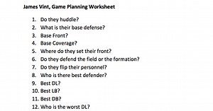 Developing an Offensive Game Plan and Call Sheet: Less is More!