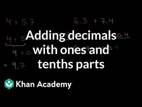 Adding decimals with ones and tenths parts