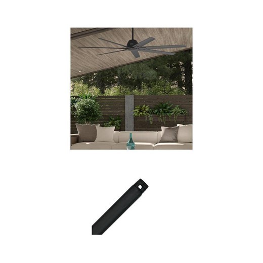 Hunter Downtown 72 in. 6-Speed Matte Black Ceiling Fan with Wall Control and 36 in. Downrod Combo - The Home Depot