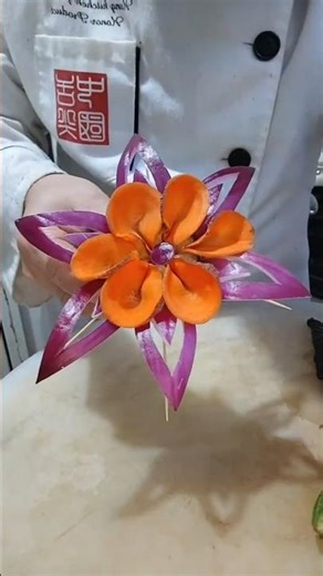 Blooming Veggie Flower OnionCucumber&Carrot Carving ArtVegetable Blossom Magic CreativeFlowerCarving