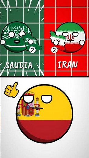 countries support iran 🇮🇷 or saudia 🇸🇦 #historyballs #countryballs