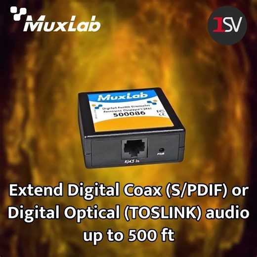 MuxLab's 500086 TX & RX Digital Audio Extender Kit — Extend Audio Over Long Distances