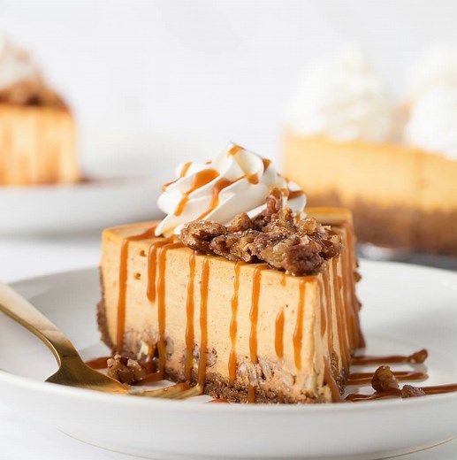139K views · 446 reactions | AD Pumpkin Praline Cheesecake combines sweet praline pecans with creamy pumpkin cheesecake and a gingersnap crust. It’s dessert that is as perfect with an afternoon cup of coffee as it is for the Thanksgiving table. RECIPE HERE --> https://www.mybakingaddiction.com/pumpkin-praline-cheesecake/ | My Baking Addiction | Facebook