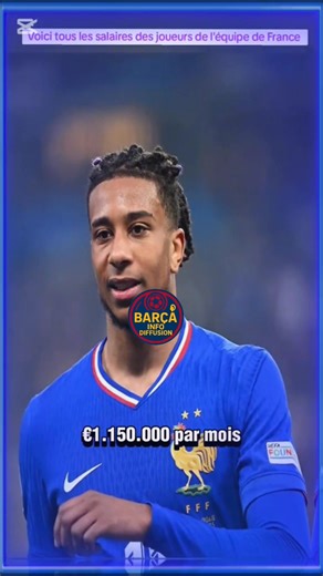 Voici les salaires de tout les joueurs de l’équipe de France d’aujourd'hui 🔥🔥✈️✈️✈️ @super fans #barçainfodiffusion ##footballer #Barça #football #paris #france #barcelona #barca #ViscaBarca #kilyanmbappé | BARÇA info Diffusion