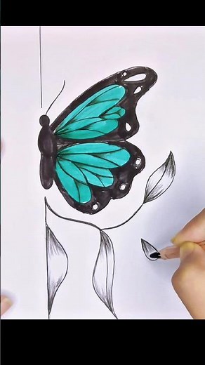 Draw a Perfect Butterfly With Me! 😍 #arttutorial #drawing #shorts