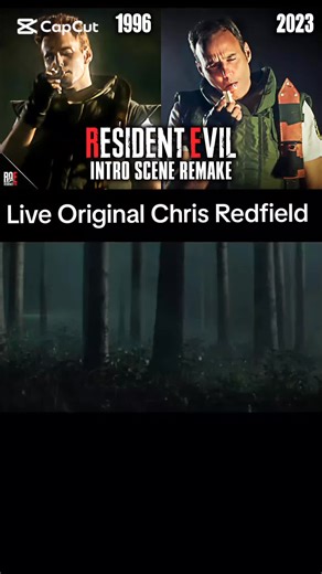 Live Remake intro Resident Evil original Chris Redfield❤ #horror#video#biohazard#