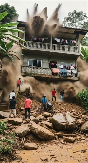 Scary Ground Collapse 🚨 Watch the earth split in seconds #disaster #landslide #earthquake