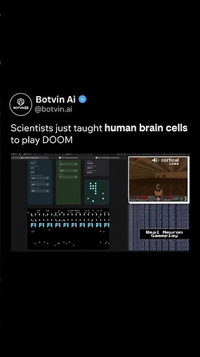 Scientists just taught human brain cells to play DOOM #tech #braintech #brainchip