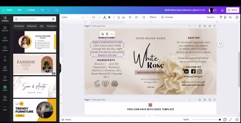 Editable Cosmetic Label Templates, Custom Body Product Label, DIY Skincare Label, Beauty Product Design, Bottle and Jar Labels, Illustrated - Etsy