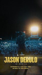 The vibe, the crowd, the hits! Just imagine what Jason Derulo has in store for us! 😉 🗓️ November 22, 2025 | 8PM 📍 SM MOA Arena 🎟️ tiny.cc/JASONinMANILA or SM Tickets Outlets Nationwide 🔗 After-Party experience upgrade: https://jasonderulo.lsquared.live/ #JasonDeruloInMANILA #LSquaredProdPH | L-Squared Productions PH