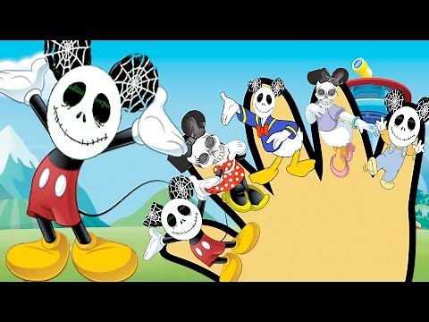 Skeleton Mickey Mouse Scary Finger family/Nursery Rhymes and more