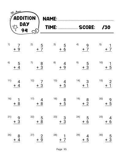 2nd Grade Addition Workbook | 100 Days of Math Practice (PDF) - Etsy Australia