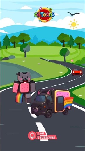 Nyan cat looking for his car.!!!CilToonS funny animated cartoon sticker