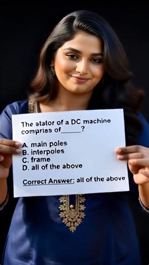 The frame is the structure that holds the main poles and interpoles in place #shortvideo #electrical