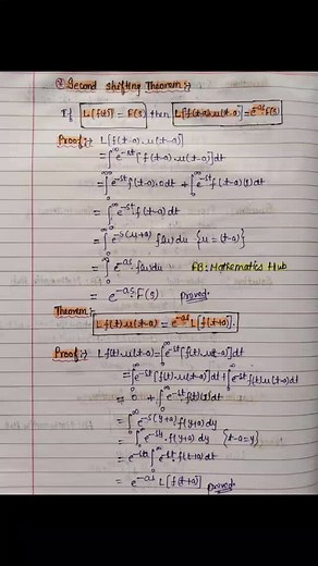 Shifting theorem in Laplace transform | Mathematics Hub | Facebook