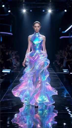 Holografic designer costume /portfolio design ideas/runway holographic fabric #fashioneducation