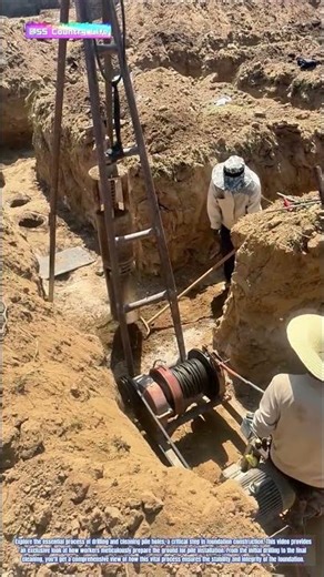 Foundation Work: Drilling and Cleaning a Pile Hole