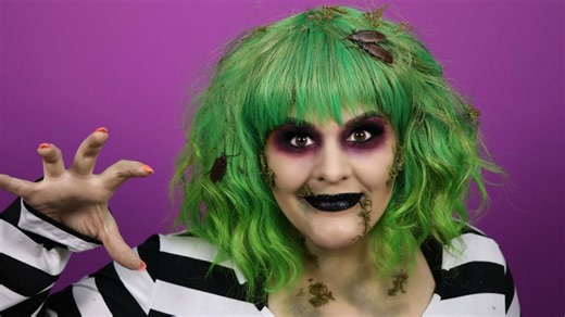 Glam Beetlejuice Halloween Makeup Tutorial