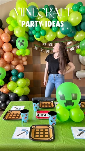 Becca Mansfield | Party Creator 🎉 on Instagram: "Comment “Minecraft” for links to supplies we used to put together these fun parties! 🎉 Since the movie released, I had to share these great EASY DIY Minecraft party ideas we have used in the past + see my STORIES for more (including the food list!) 🧨🤖 Will your kids be asking for a Minecraft party? Mine love to play the game so it might be on the docket for future years! 🥰 Drop any questions in the comments + Follow for more DIY party fun 🥳 