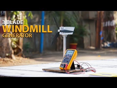 3 Blade Windmill Generator | DIY Mechanical Power Generation Project Ideas