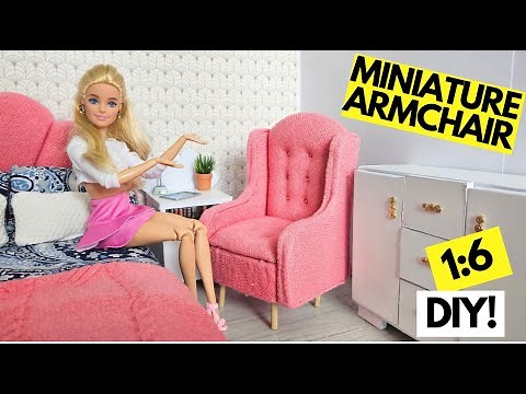 🛋️ DIY Barbie Armchair! ✨ Miniature Furniture Tutorial (So Cute!)