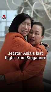 Jetstar Asia flight 3K685 to Kuala Lumpur left the gate at Changi Airport for the final time on Thursday (Jul 31), bringing to an end more than 20 years of operations for the Singapore-based budget airline. "From all of us at Jetstar Asia, we just want to tell you thank you," flight attendant Jocelyn Chow told passengers in her last onboard announcement for the airline. "And we might meet maybe in some other airlines one day." (Video: CNA/Raydza Rahman) | CNA