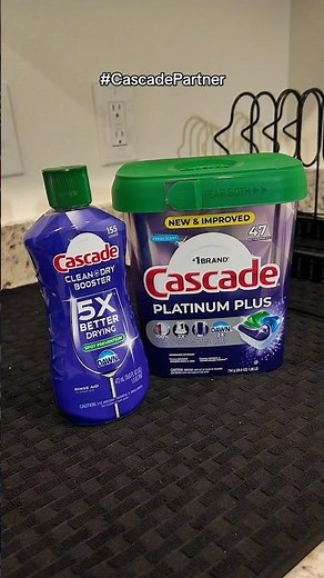 Cascade Platinum Plus + Clean & Dry Booster = Spotless Dishes Every Time ✨