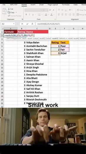 Convert ratings into text in entire column in excel within 15 seconds 😱 #excel #office #spreadsheet