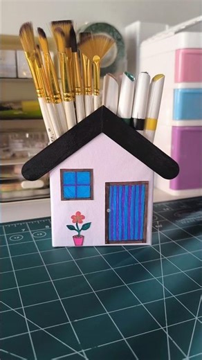 Easy pen / brush holder 🖋️🖌️#craft #shorts #aesthetic #diy