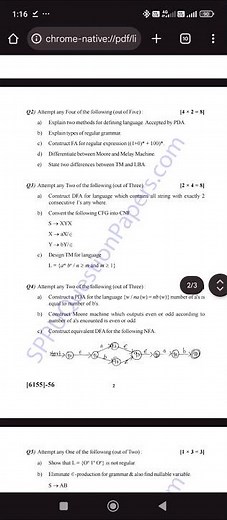 ty bsc cs therorotical computer science question paper sppu university 5 sem