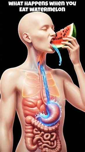 What Happens When You Eat Water Melon | 3D Animation #watermelon #eating #healthyfood