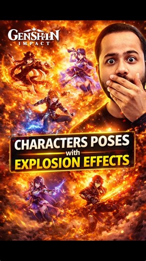 These Genshin Poses Look INSANE with EXPLOSIONS 🤫🔥 #genshinimpact