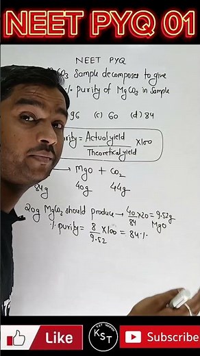 Some basic concepts of chemistry class 11 | neet pyq | percentage purity | Class 11 chemistry