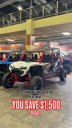 Rolling Into The New Year With More Adventure 🙌 Shop The 2025 Honda Talon 1000R-4 FOX Live Valve • NOW $24,399 fees • YOU SAVE $1,500 Rebate 📲 Contact Us Today! Call/Text (858)278-6635! STKH500748, MSRP $25,899 fees, cannot be combined with any other offers, see store for details, subject to prior sale, valid until 12.31.25 #funbikecenter #sandiegomotorsports #hondatalon | FUN BIKE CENTER