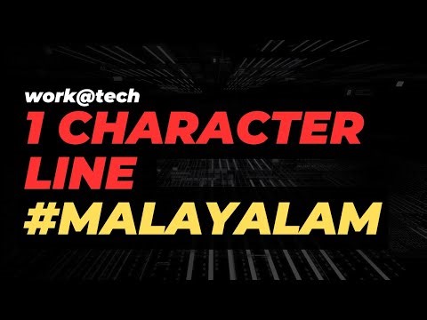Python Basic Programming | 1 Character Line Problem | Work@Tech (Malayalam)