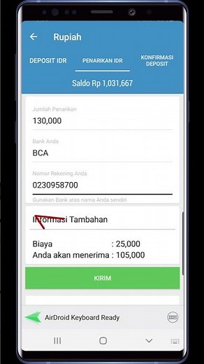 Cara Withdraw BTC ke Rekening Bank (Indodax) #Shorts