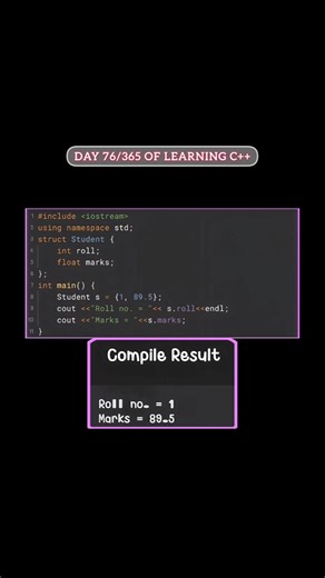 structure in c++ #coding #coder #programming #viral