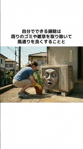 地味に重要な室外機清掃 #掃除 #エアコンクリーニング #室外機