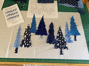 Let,s Make A Beautiful Thread Painted Winter Forest Table Runner!